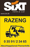 Firma Razeng Bautzen, Autoservice, Abschleppdienst ADAC und SIXT-Autovermietung